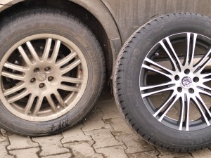 Porovnání s originálním kolem se zimní pneu